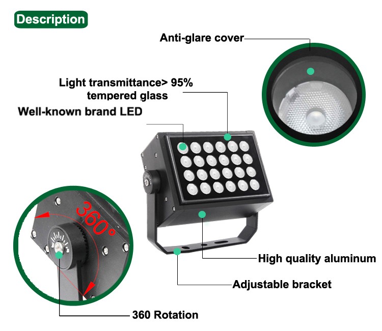 YD77-Outdoor building 24W narrow beam Angle LED floodlight