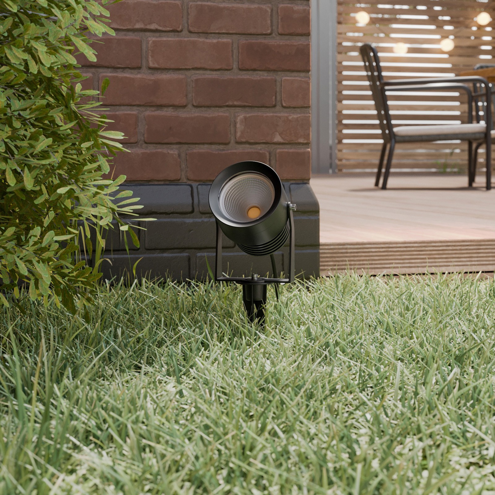 YD96-Practical LED outdoor spotlight Maris with integrated grounding spike, IP65