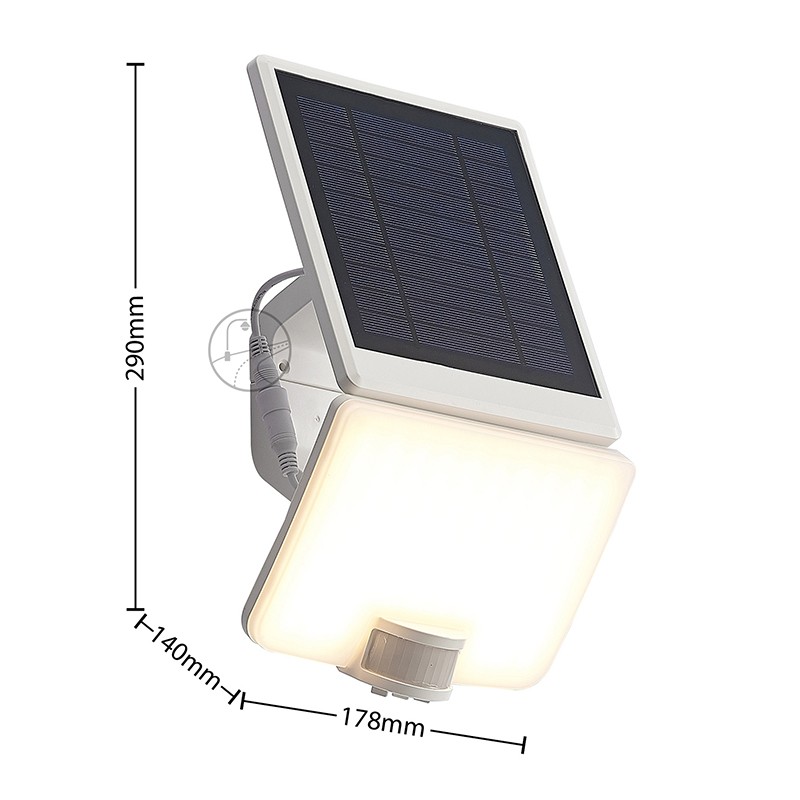 YD32-Outdoor waterproof LED solar wall spotlight sensor white