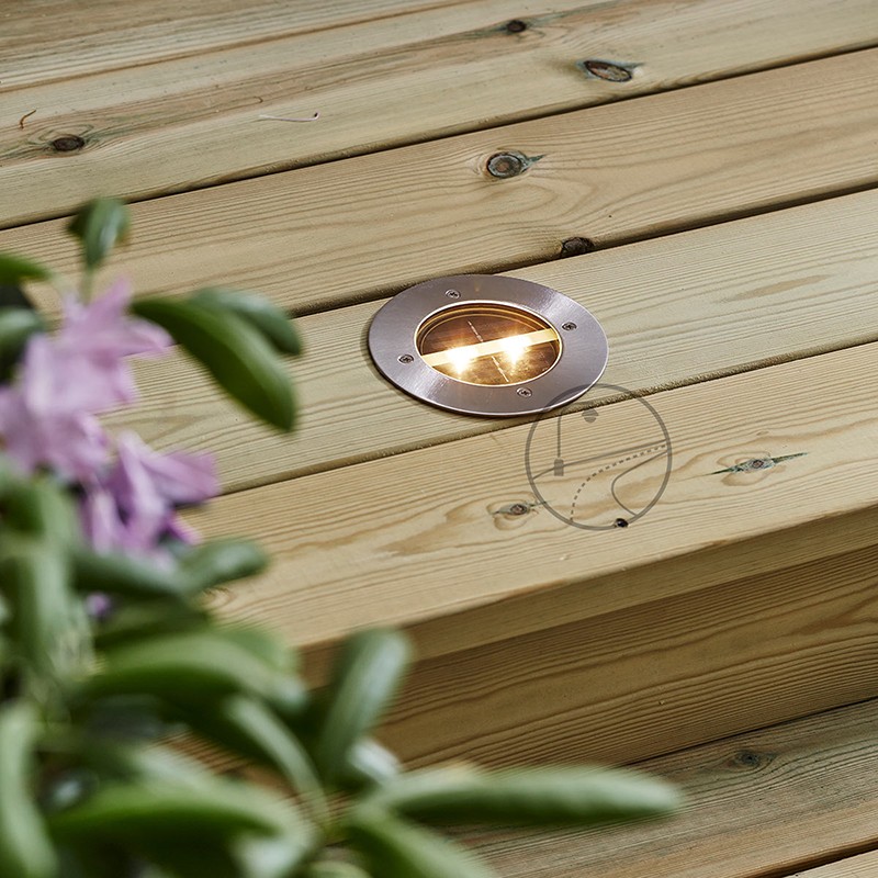 YD11-Round LED Solar Recessed Light Deck Light