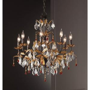 Maple Leaf K9 Transparent Crystal Chandelier