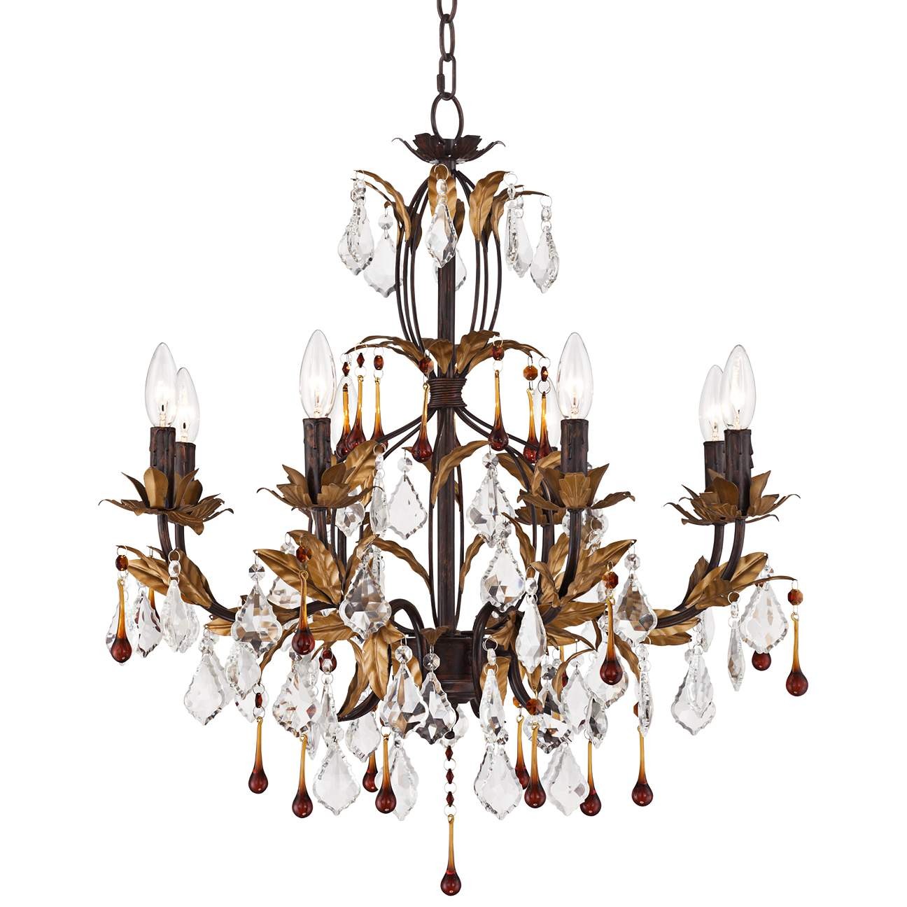 Maple Leaf K9 Transparent Crystal Chandelier