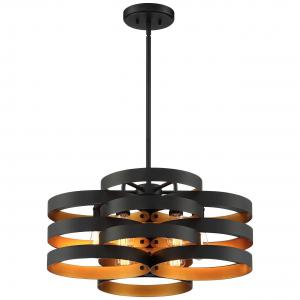 Modern Shaped Black Gold Chandelier