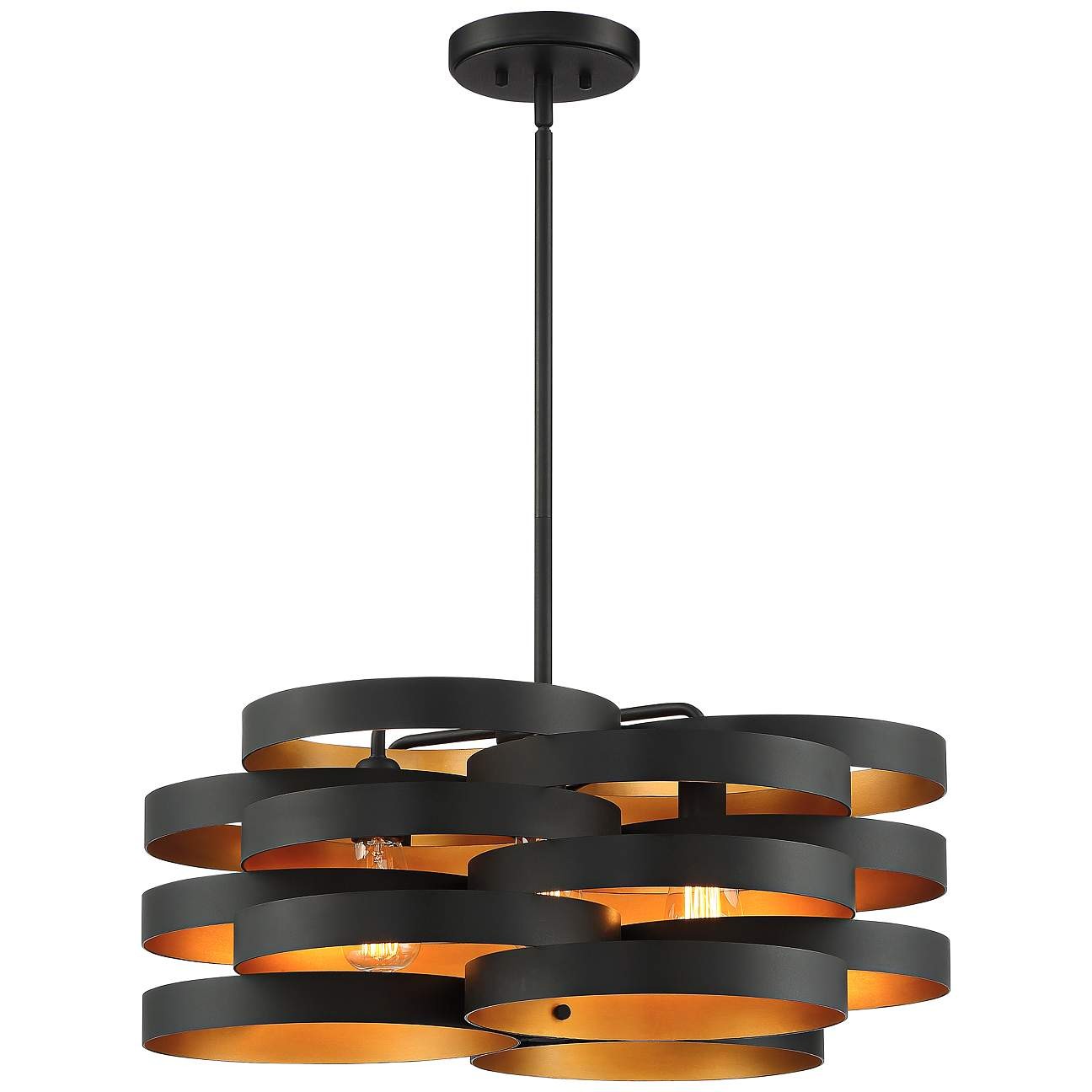 Modern Shaped Black Gold Chandelier