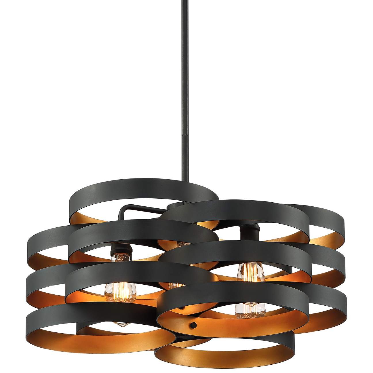 Modern Shaped Black Gold Chandelier