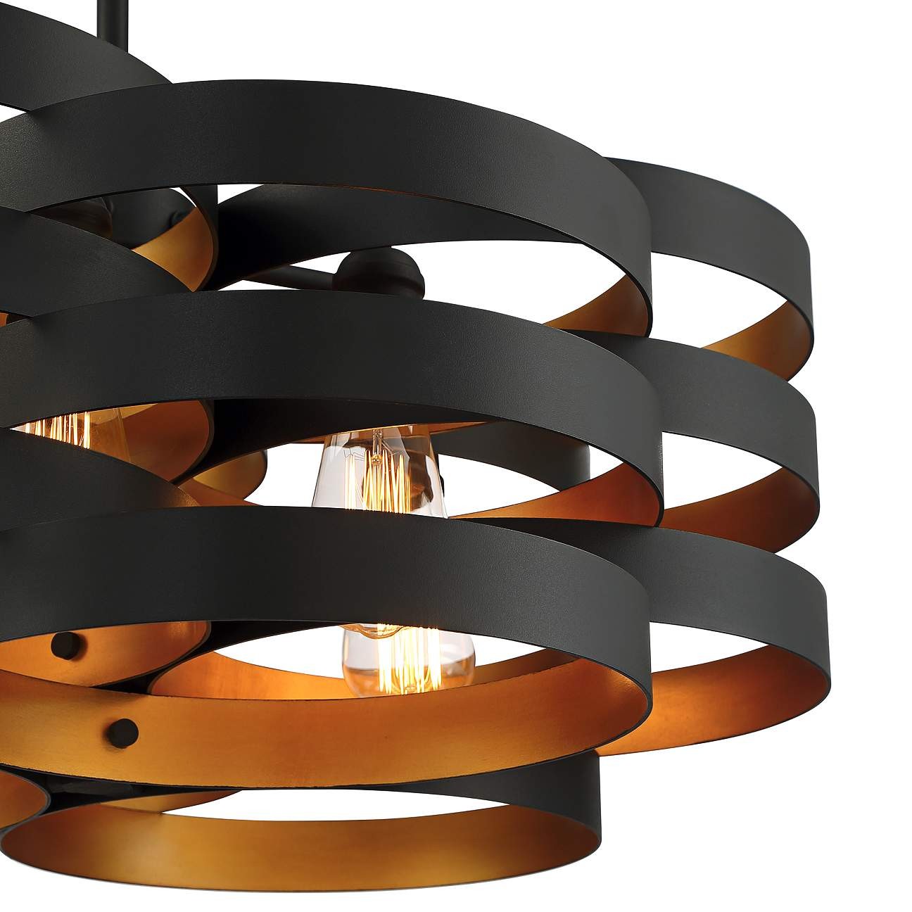 Modern Shaped Black Gold Chandelier