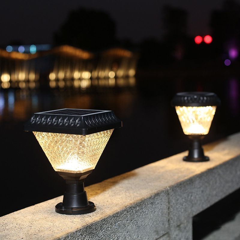 YD87-Modern Simple Plastic Pillar Lamp Waterproof Solar