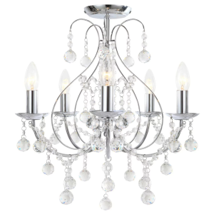 Modern chrome candle crystal chandelier