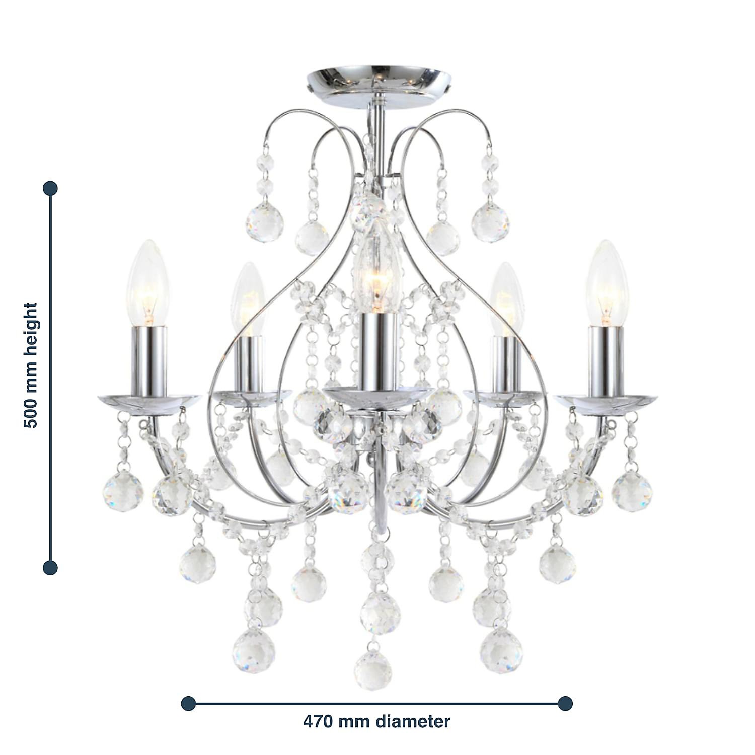 Modern chrome candle crystal chandelier