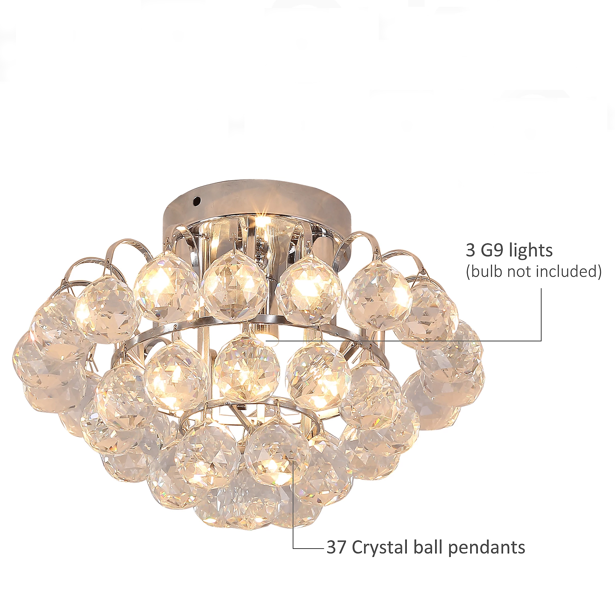 Modern luxury K9 crystal ball ceiling lamp