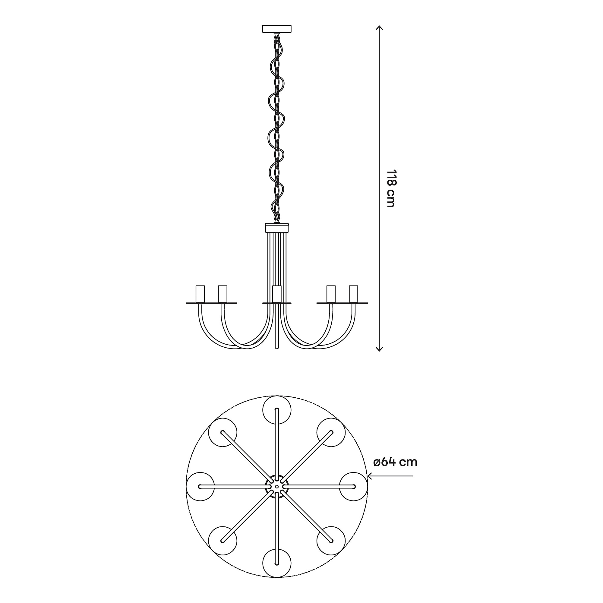 Modern simple bulb chandelier