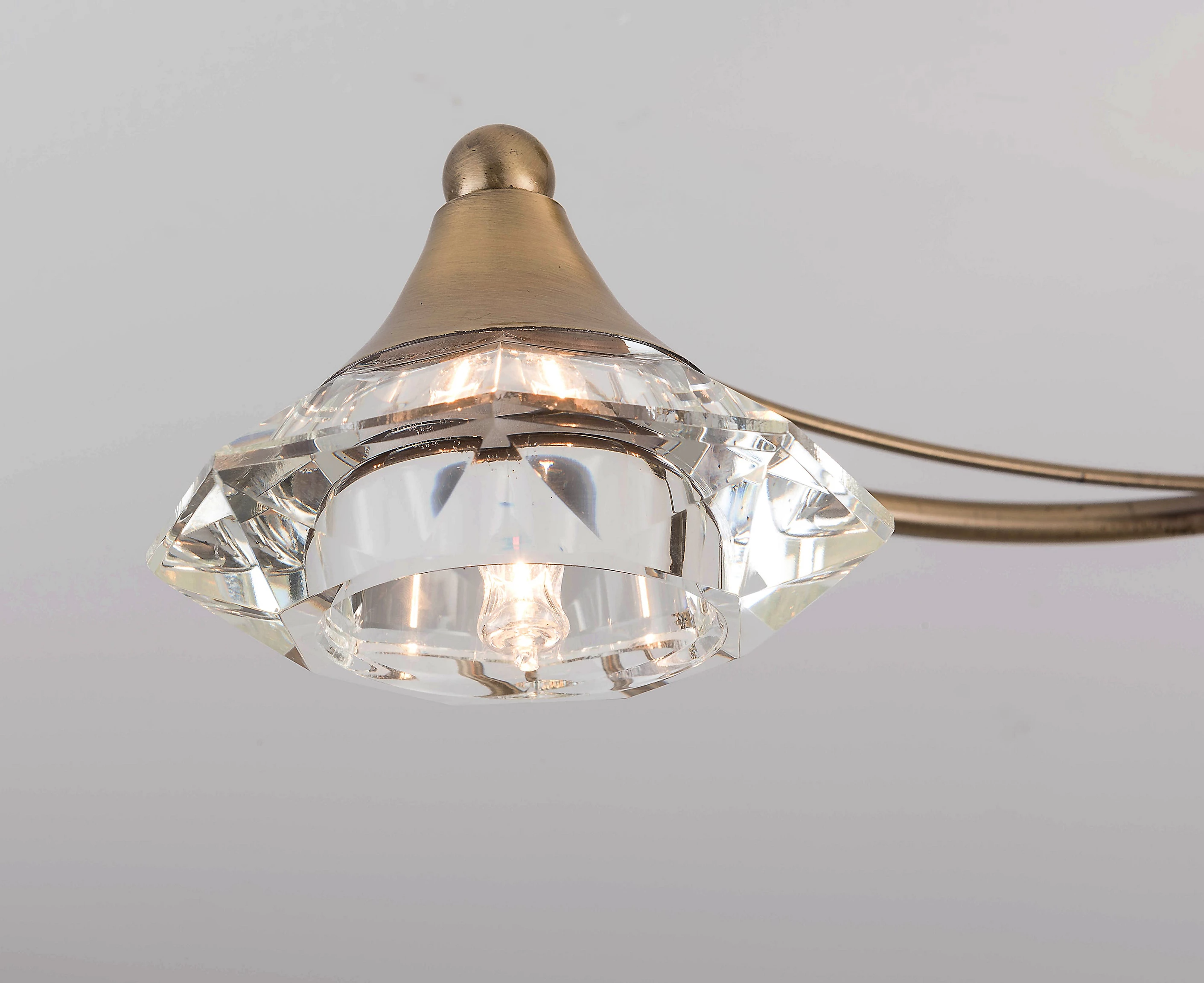 Octagonal glass ceiling lamp