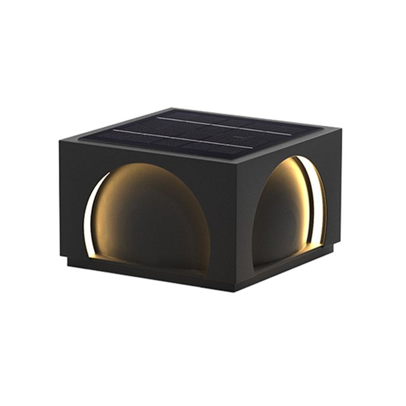 YD91-Square Contemporary Waterproof Pillar Light in Black