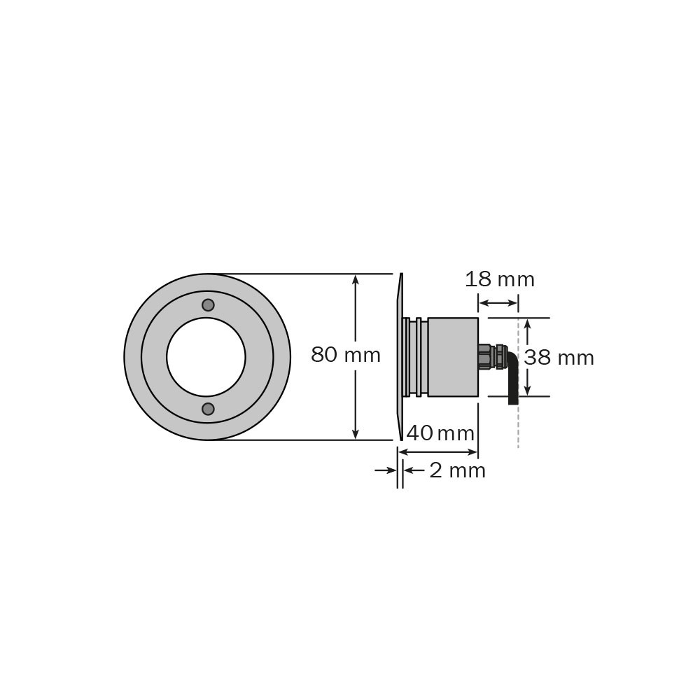 YD18-Pool and pond spotlight made of stainless steel 12 V beam angle 40°