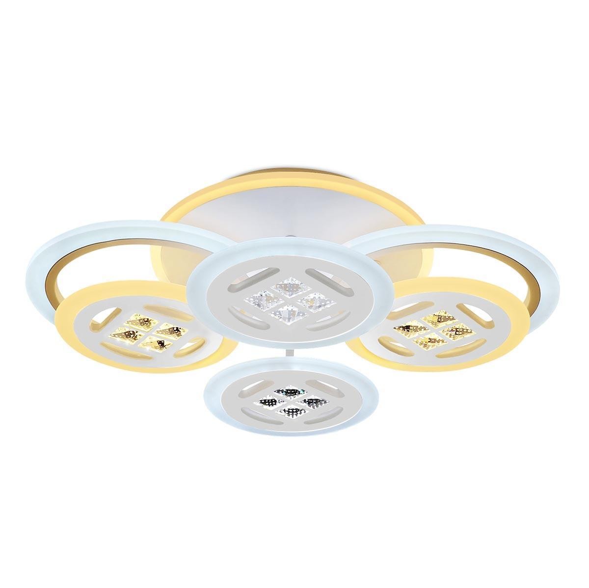 RGB 6-head crystal copper coin ceiling lamp