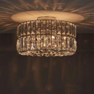 Round K9 crystal ceiling light