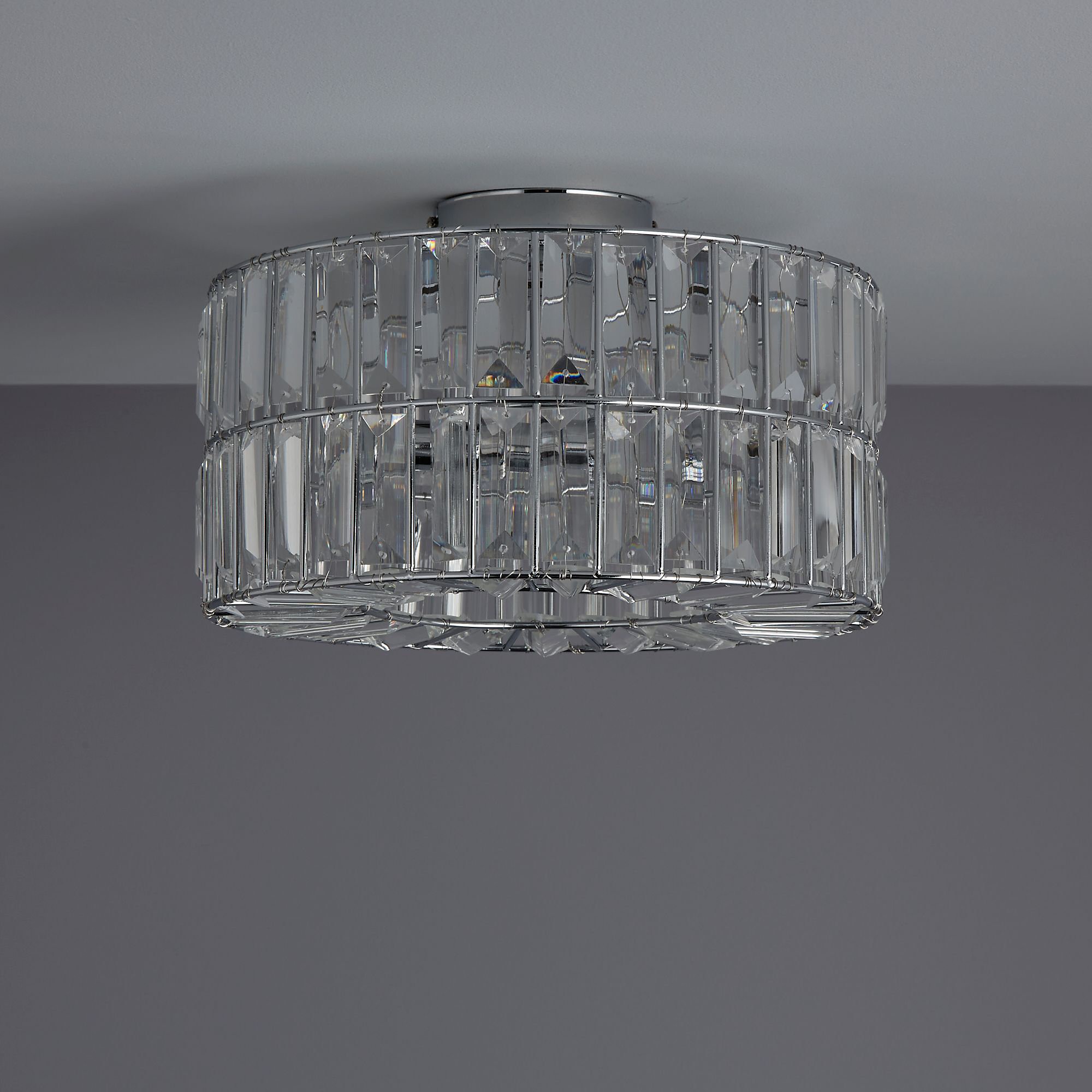 Round K9 crystal ceiling light