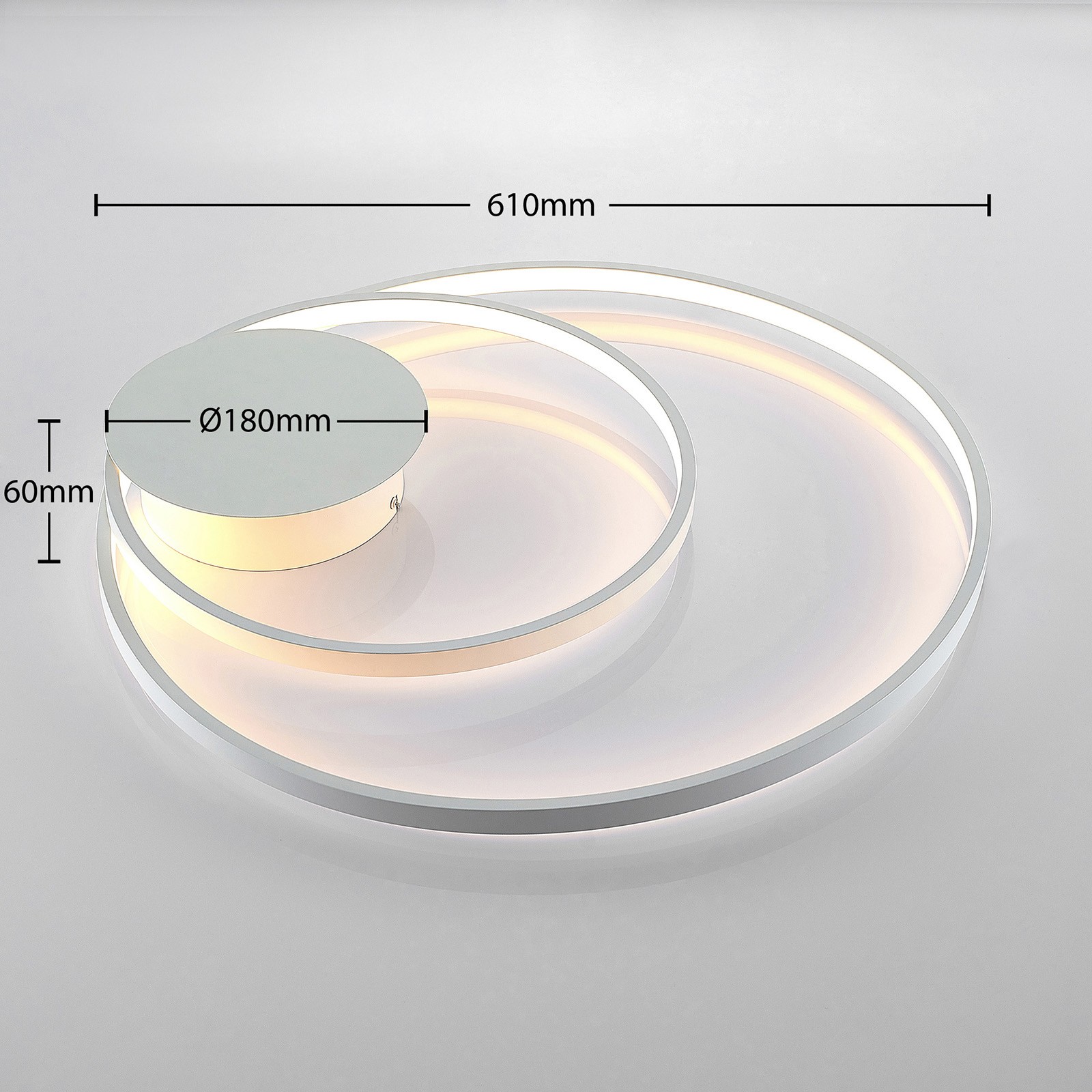 Round aluminum double circle ceiling light