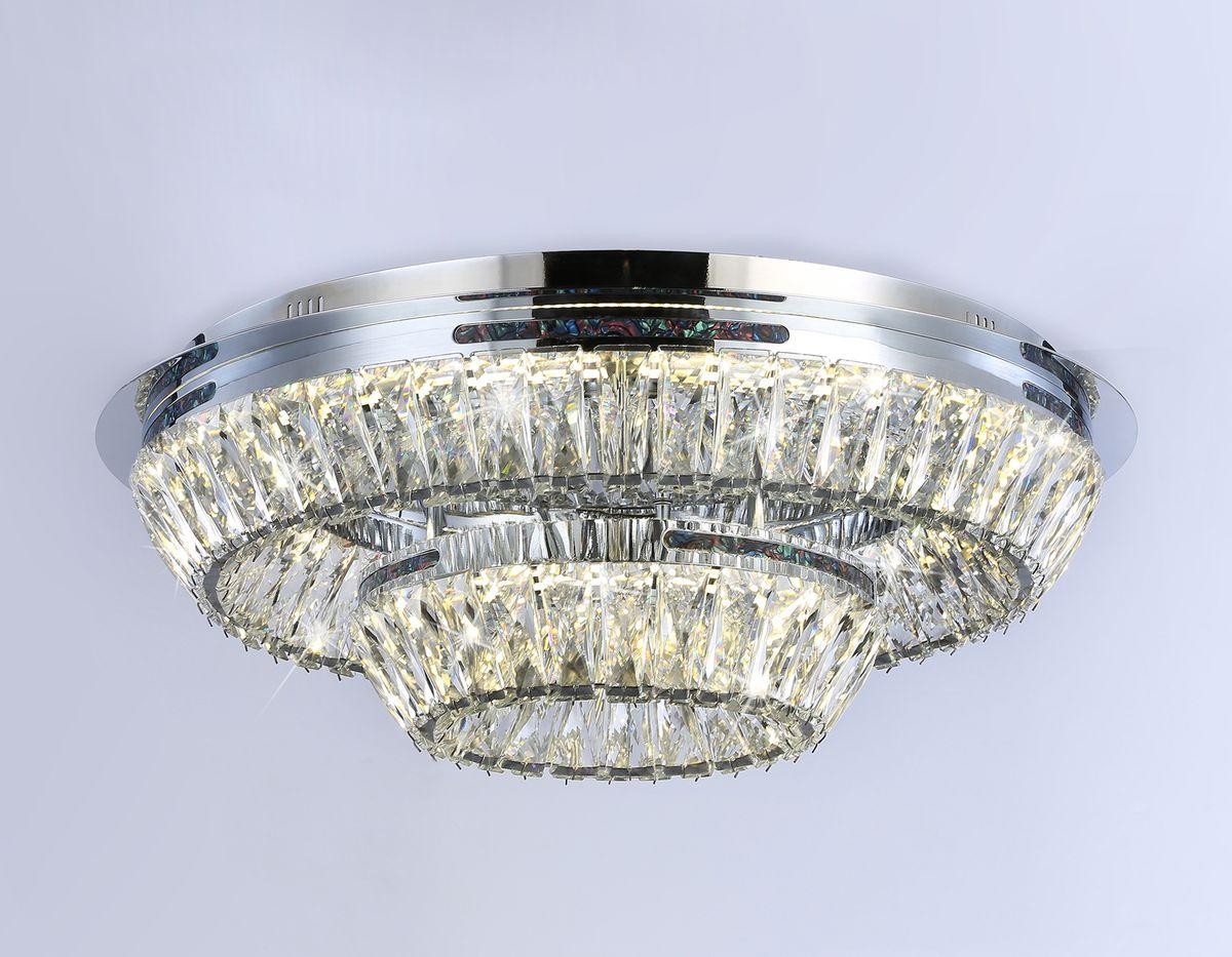 Round crystal stainless steel ceiling lamp