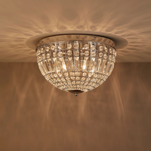 Semicircular K9 crystal ceiling light