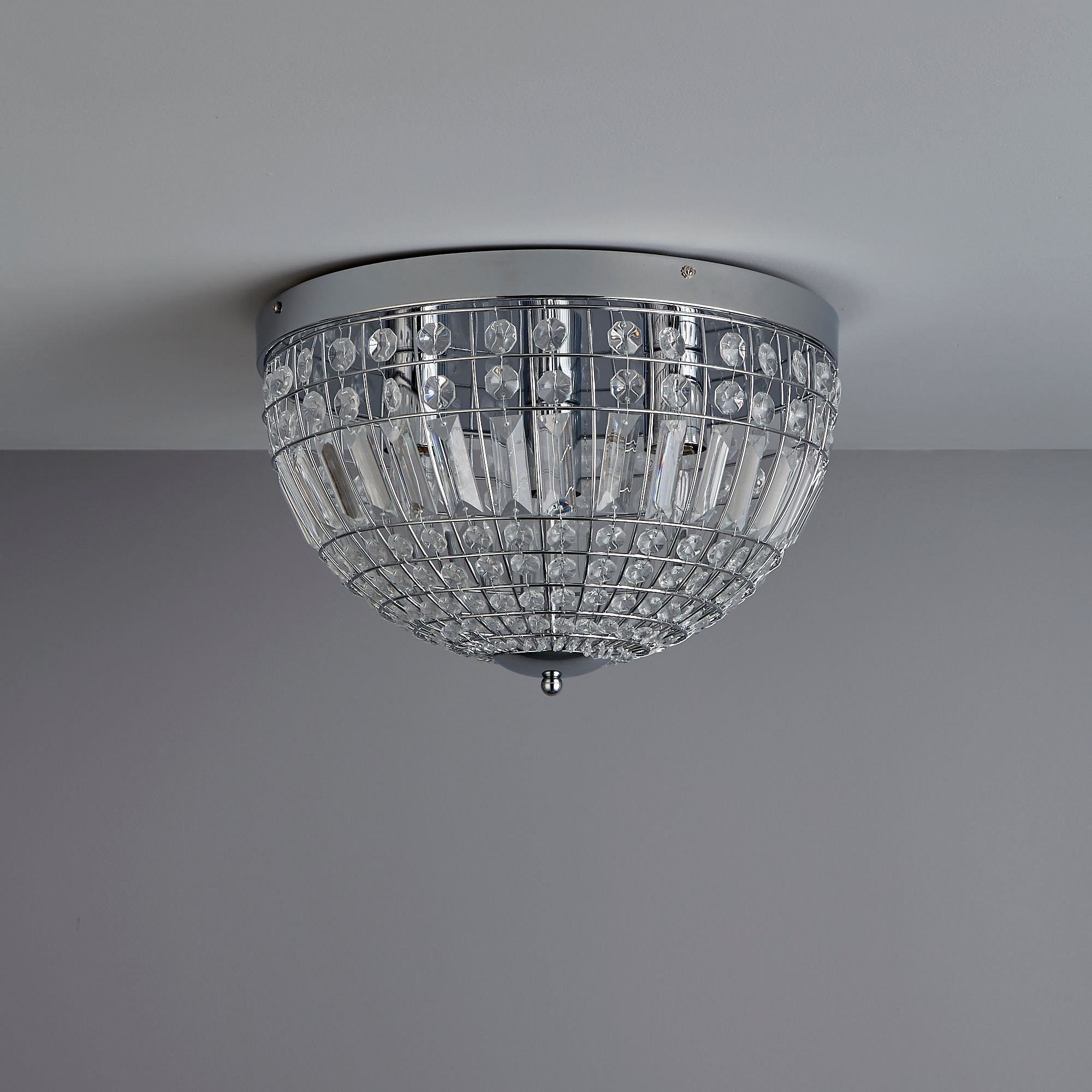 Semicircular K9 crystal ceiling light