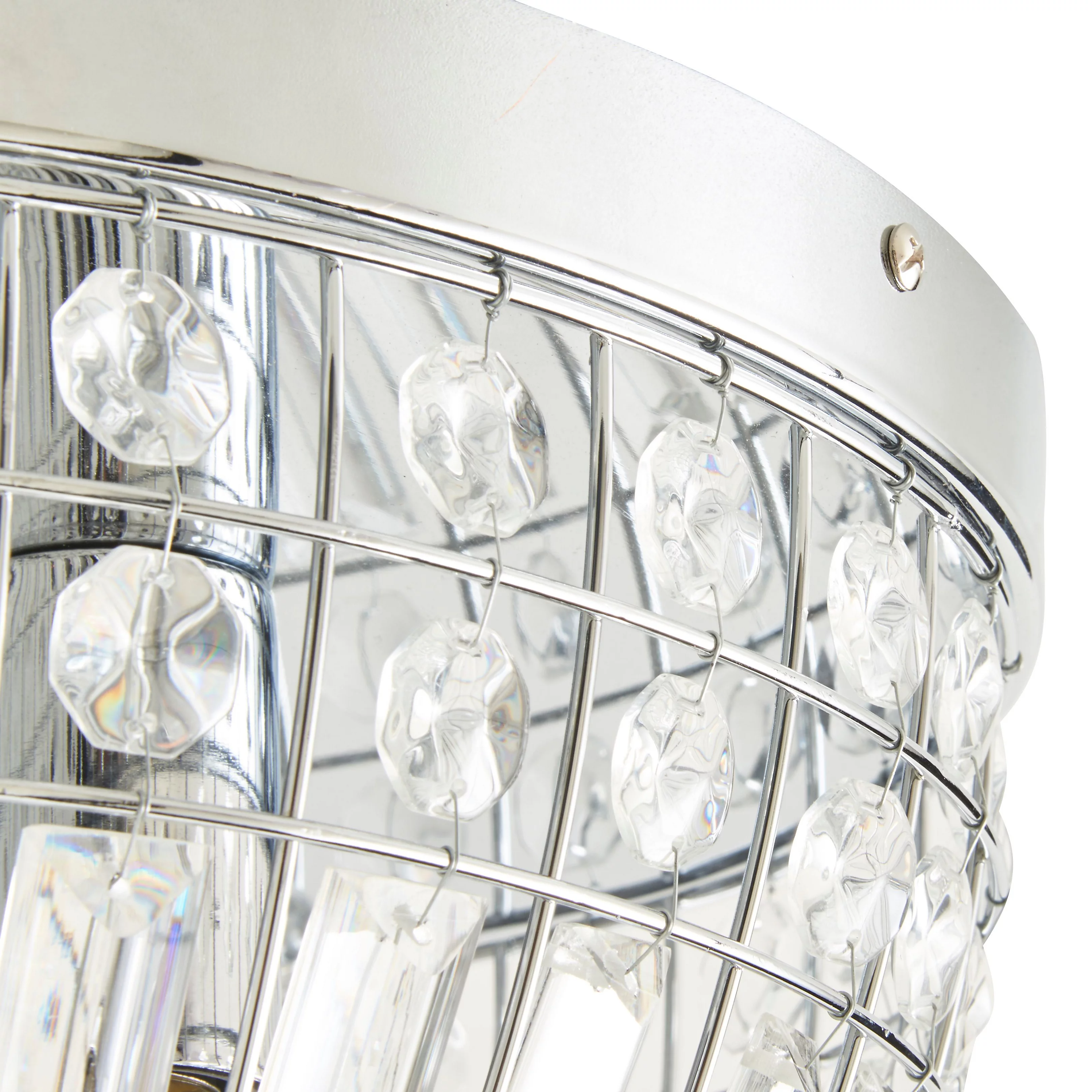 Semicircular K9 crystal ceiling light