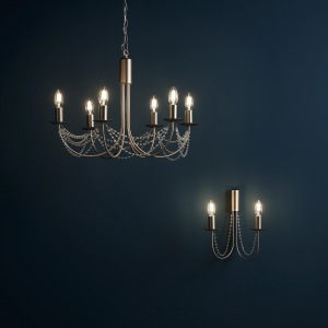 Simple modern chrome candle chandelier