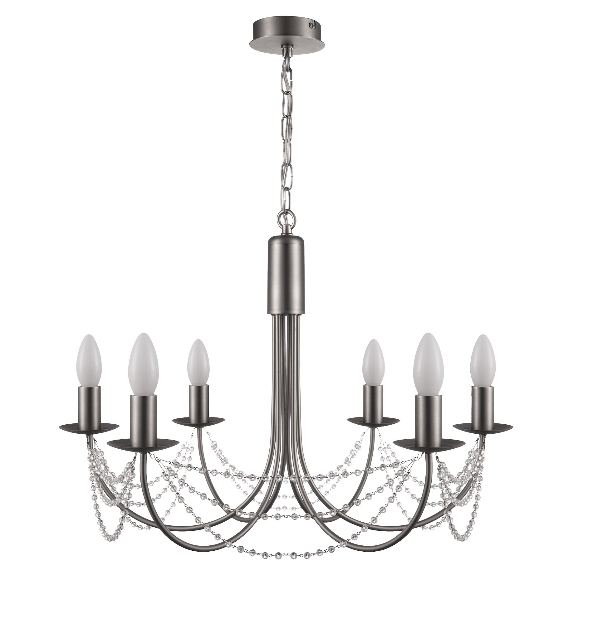 Simple modern chrome candle chandelier