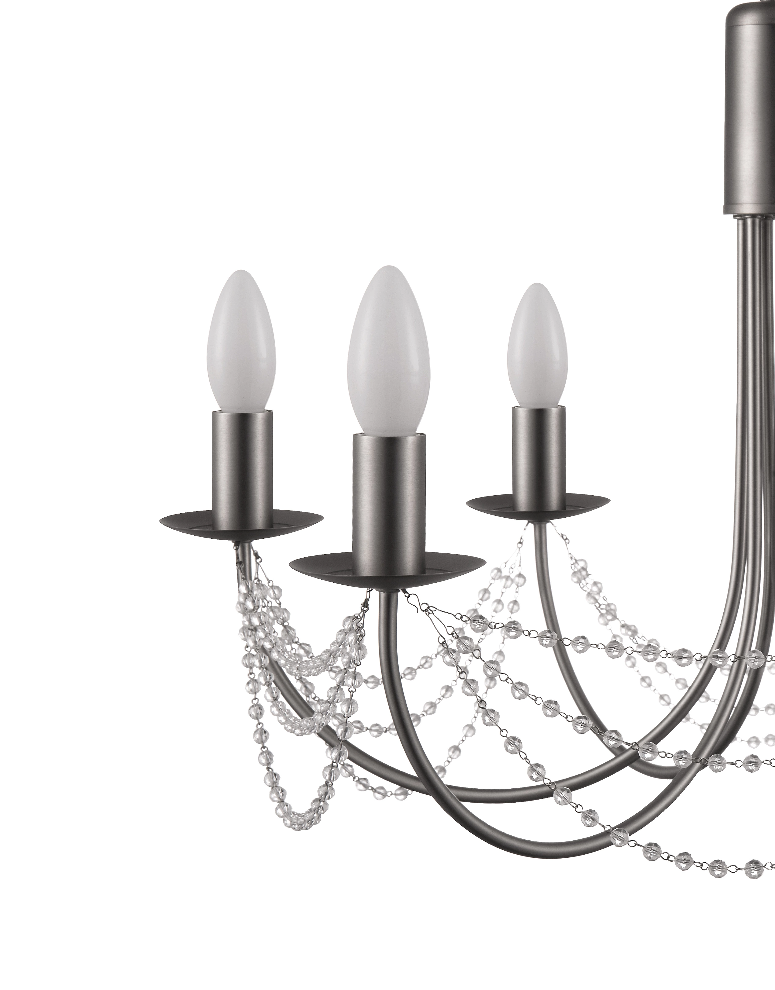 Simple modern chrome candle chandelier