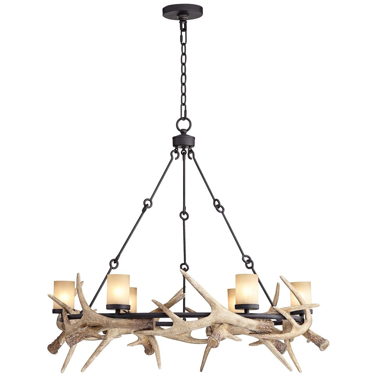 Six-light LED antler chandelier