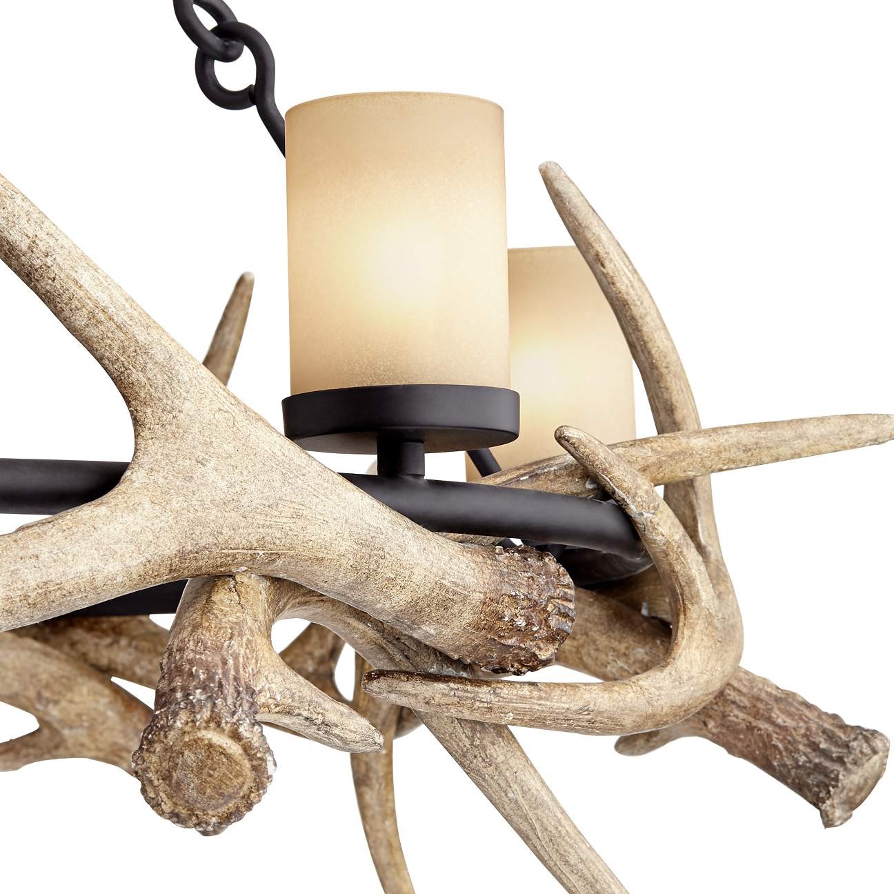 Six-light LED antler chandelier