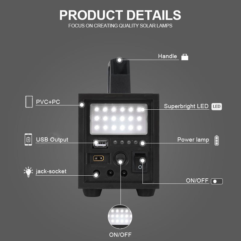 YD46-20W/40W/60WCamping Fishing Lighting Solar Energy Power System