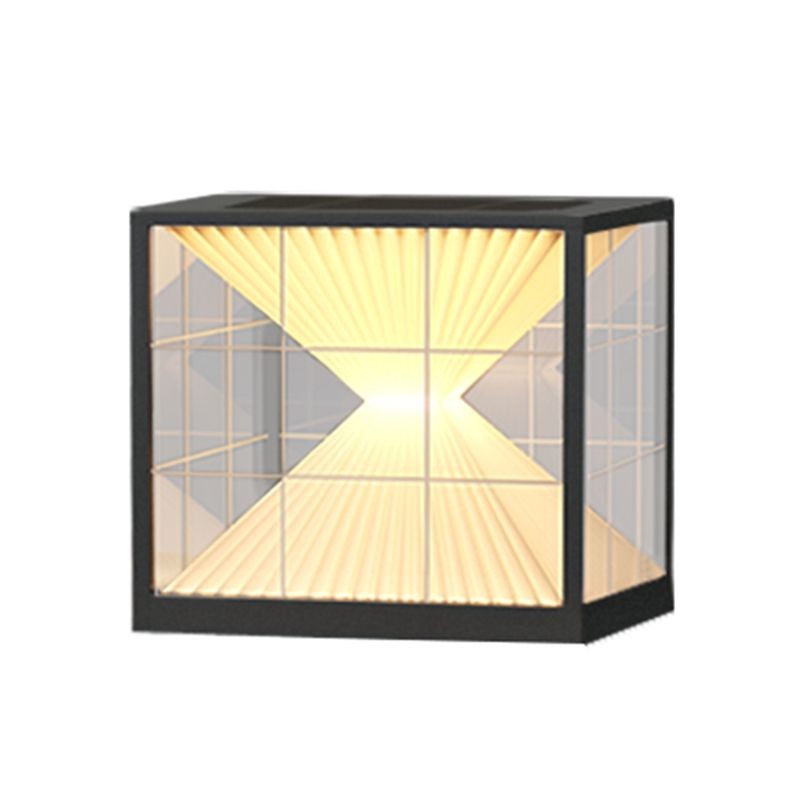 YD93-Square Shape Metal Solar Pillar Lamp Modern Style