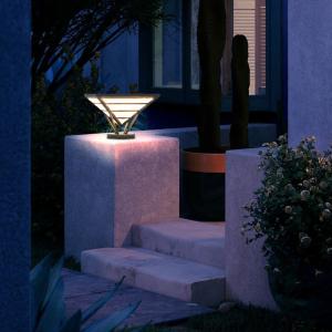 YD78-Cone Shape Metal Solar Pillar Lamp Modern 