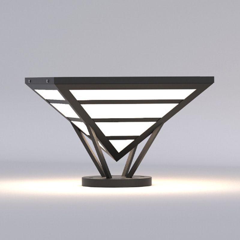 YD78-Cone Shape Metal Solar Pillar Lamp Modern 