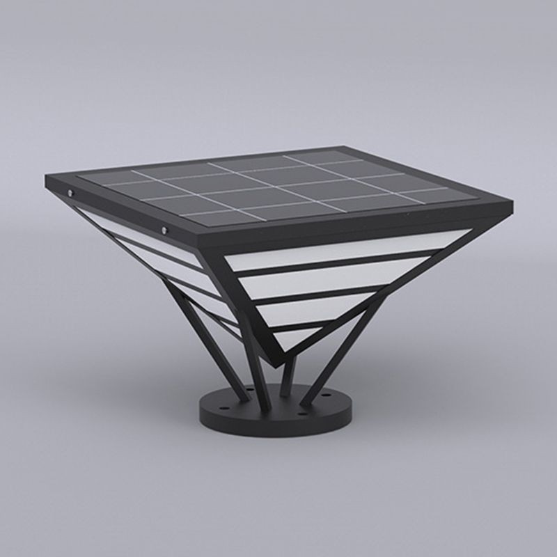 YD78-Cone Shape Metal Solar Pillar Lamp Modern 