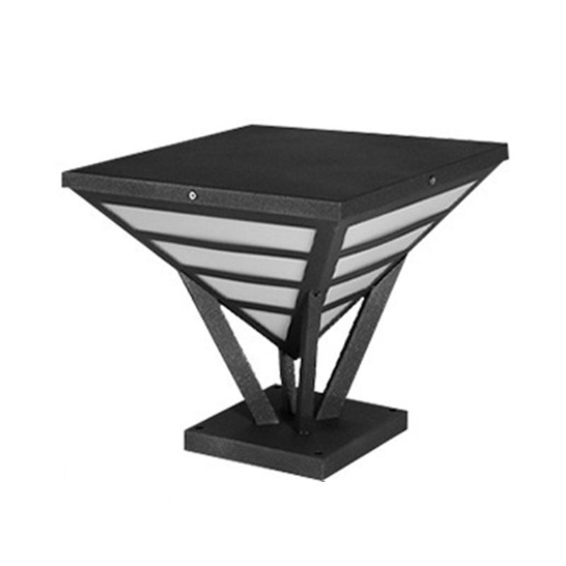 YD78-Cone Shape Metal Solar Pillar Lamp Modern 