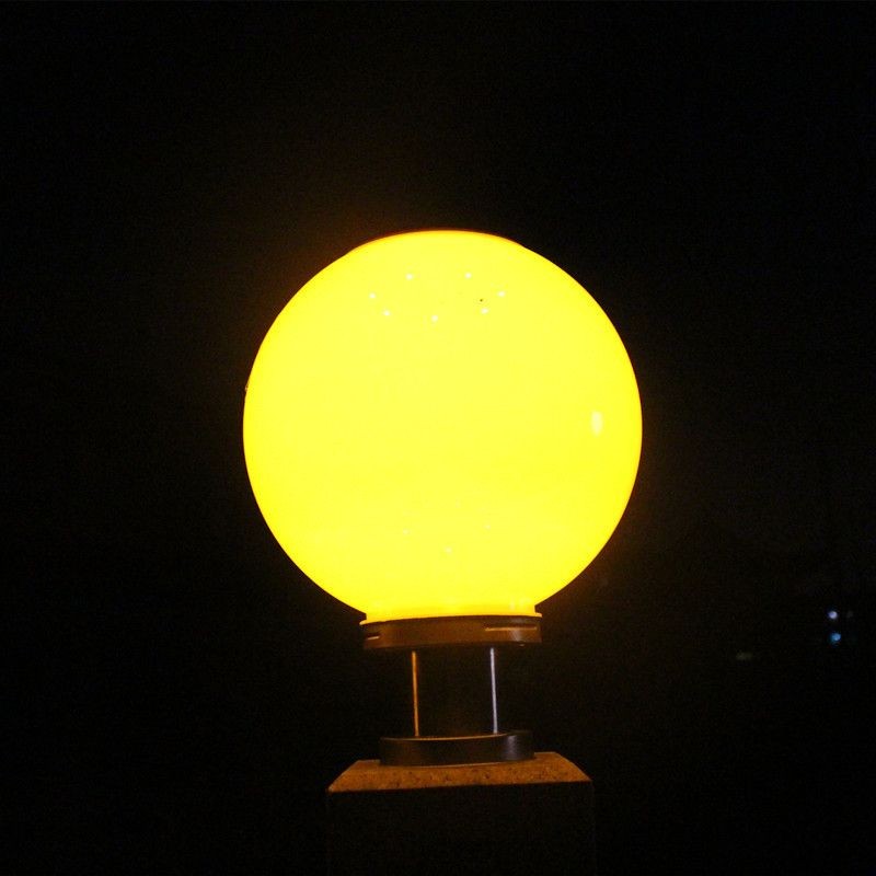 YD98-White Solar Pillar Lamp with Round Acrylic Shape