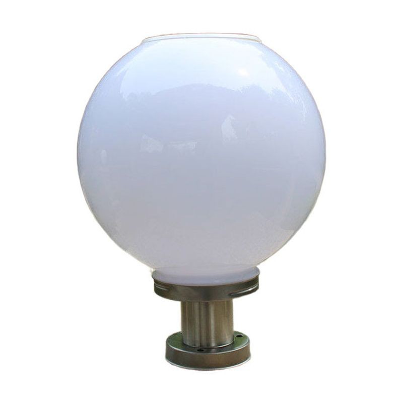 YD98-White Solar Pillar Lamp with Round Acrylic Shape