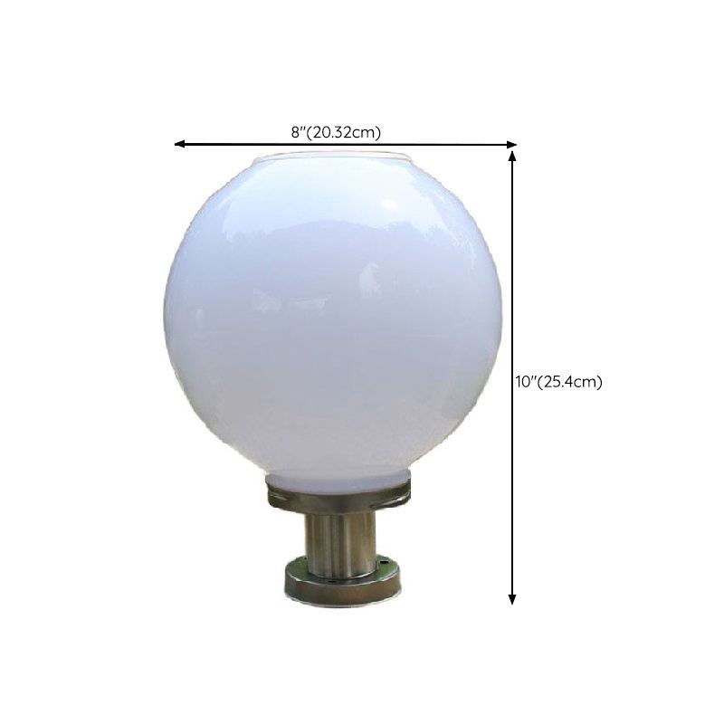 YD98-White Solar Pillar Lamp with Round Acrylic Shape