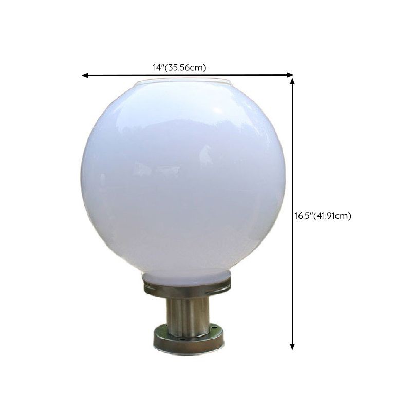 YD98-White Solar Pillar Lamp with Round Acrylic Shape