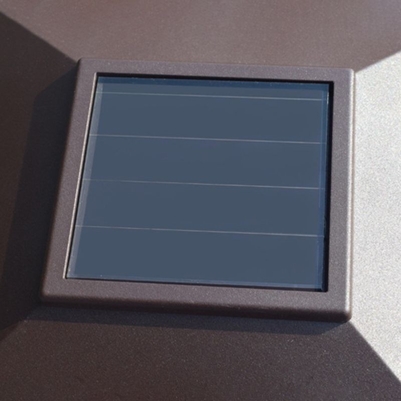 YD75-Brown Square Plastic Pillar Lamp with Solar Power