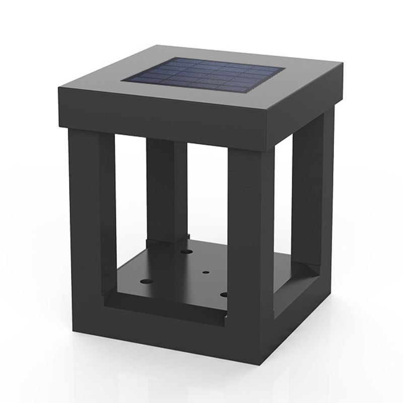 YD81-Grey Solar Table Lamp with Square Plastic Shape