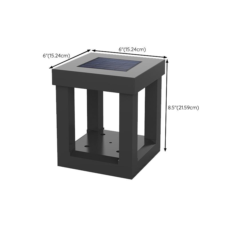 YD81-Grey Solar Table Lamp with Square Plastic Shape