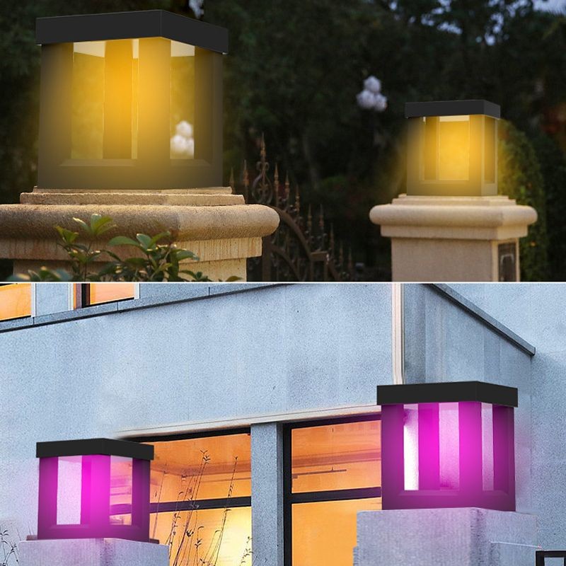 YD81-Grey Solar Table Lamp with Square Plastic Shape