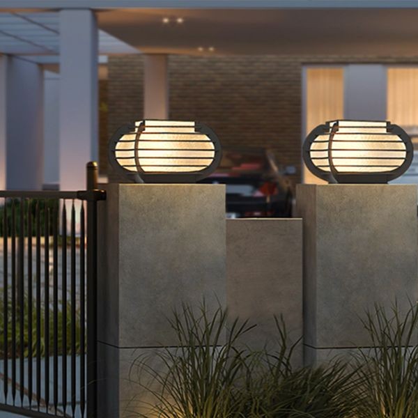 YD113-solar energy Metal Round Shape Outdoor Light Modern Style 