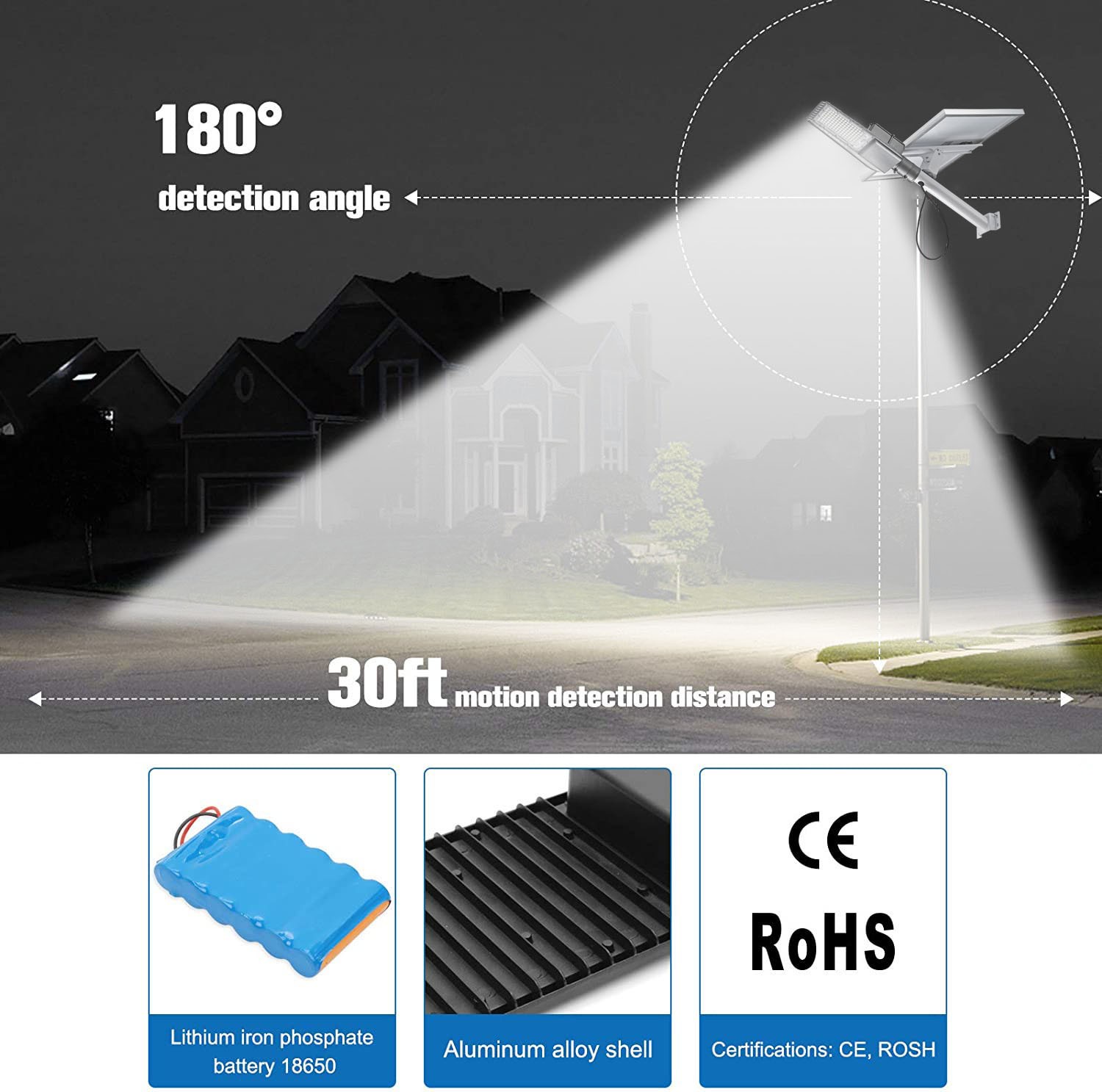 YD105-Outdoor Solar Split Street Light Waterproof Long Lifespan 2835 Leds Low Price