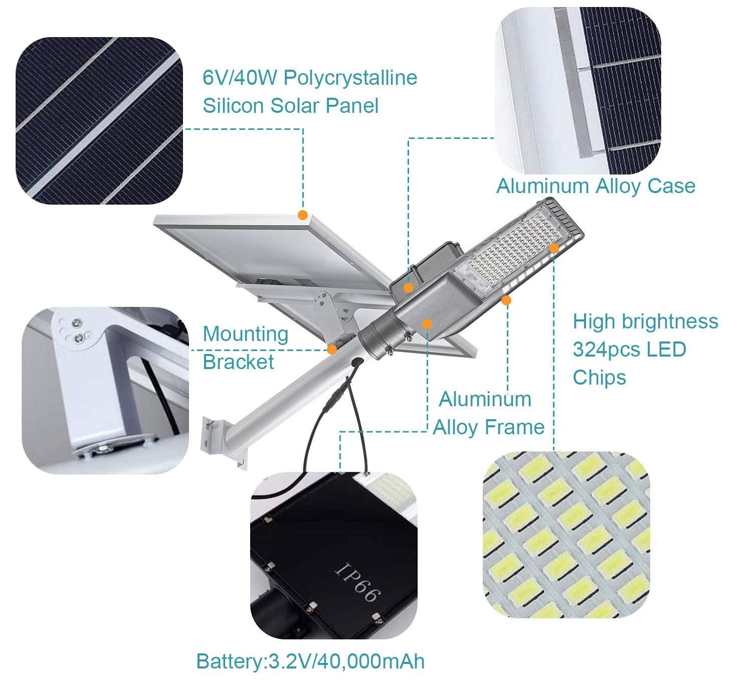 YD105-Outdoor Solar Split Street Light Waterproof Long Lifespan 2835 Leds Low Price