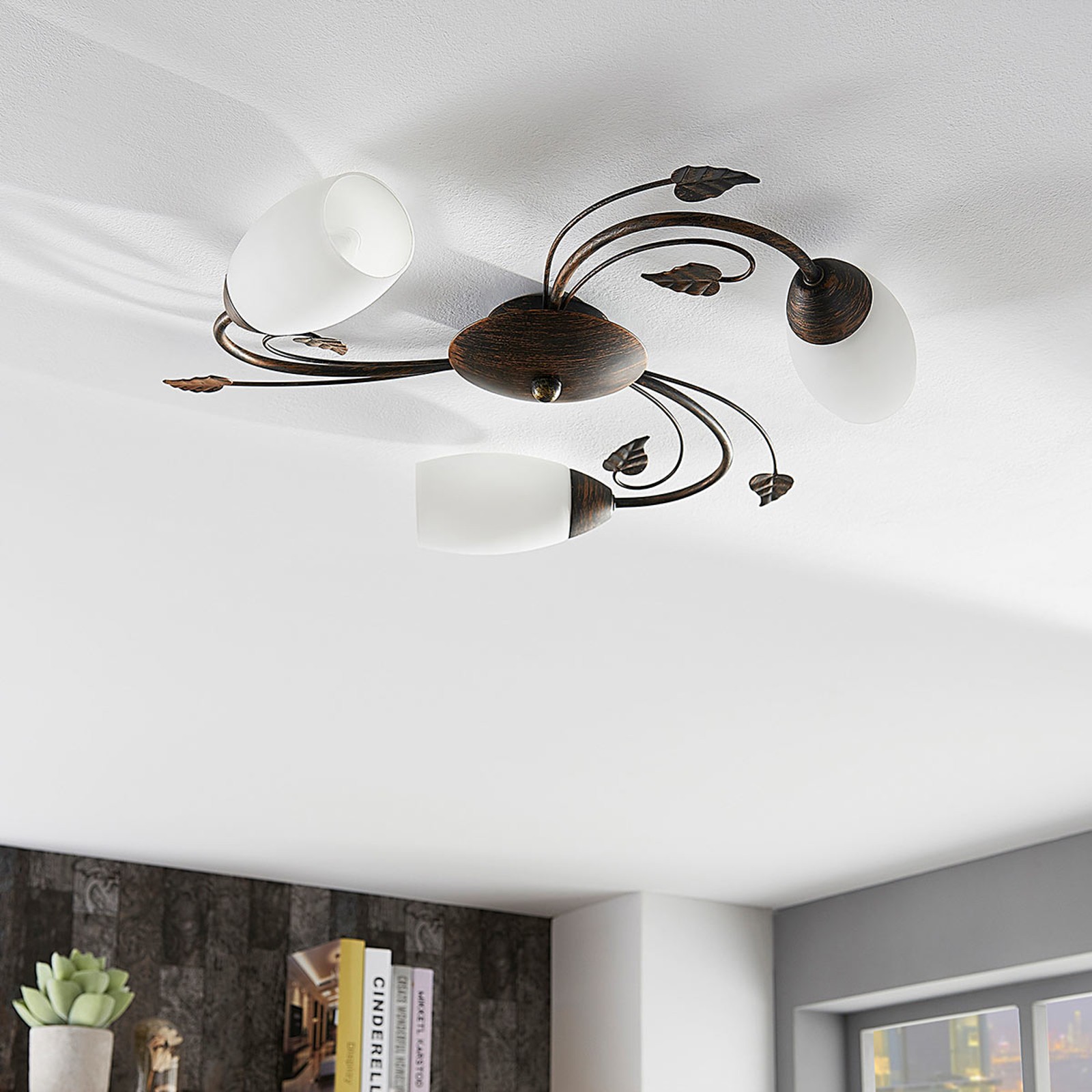 Spiral flower-shaped ceiling lamp