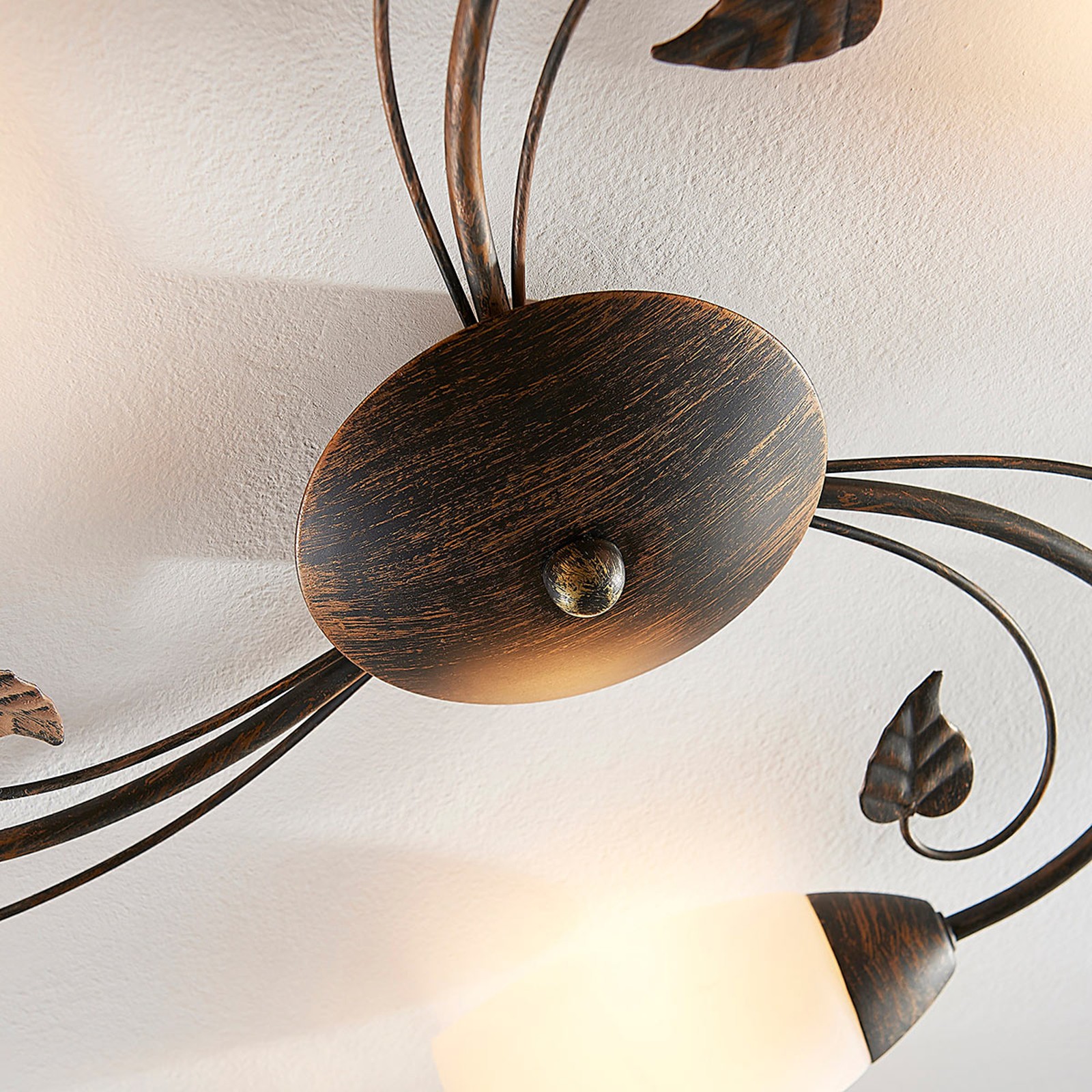 Spiral flower-shaped ceiling lamp